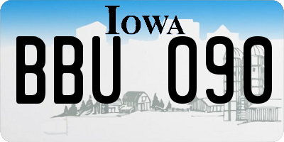 IA license plate BBU090