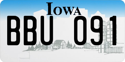 IA license plate BBU091