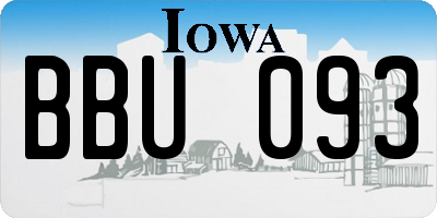 IA license plate BBU093