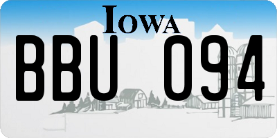 IA license plate BBU094