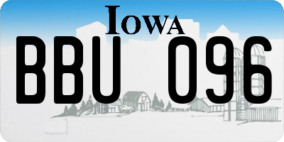 IA license plate BBU096
