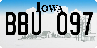 IA license plate BBU097