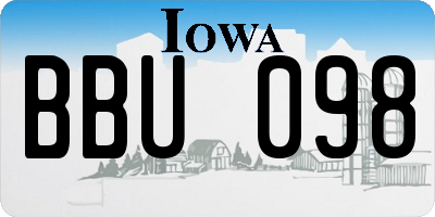 IA license plate BBU098
