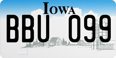 IA license plate BBU099