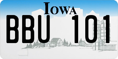 IA license plate BBU101