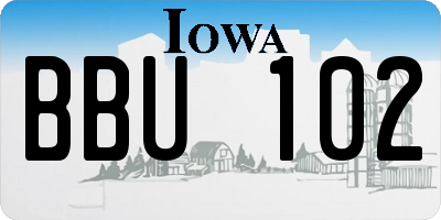 IA license plate BBU102