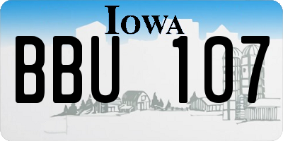 IA license plate BBU107