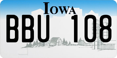 IA license plate BBU108