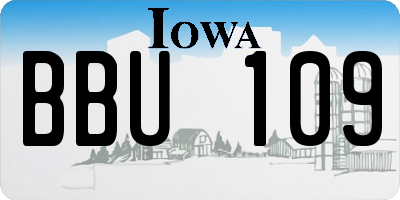 IA license plate BBU109