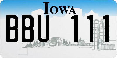 IA license plate BBU111