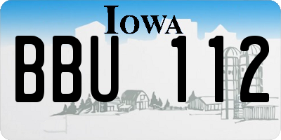 IA license plate BBU112