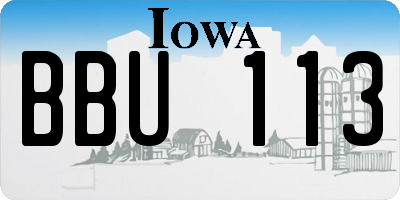 IA license plate BBU113