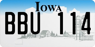 IA license plate BBU114