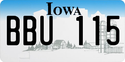 IA license plate BBU115