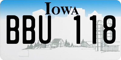IA license plate BBU118