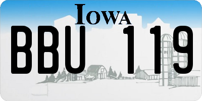 IA license plate BBU119