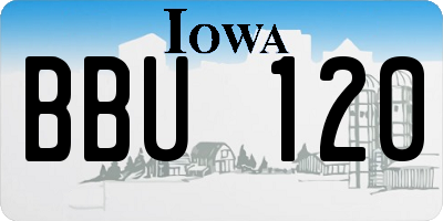 IA license plate BBU120