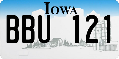 IA license plate BBU121