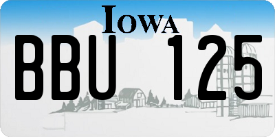 IA license plate BBU125