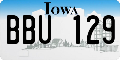 IA license plate BBU129