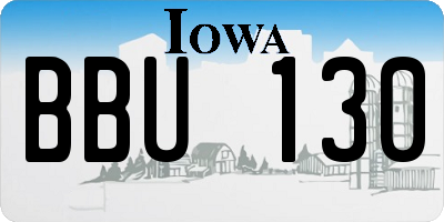 IA license plate BBU130