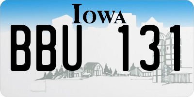 IA license plate BBU131