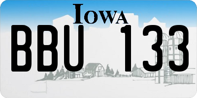 IA license plate BBU133
