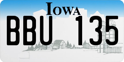 IA license plate BBU135