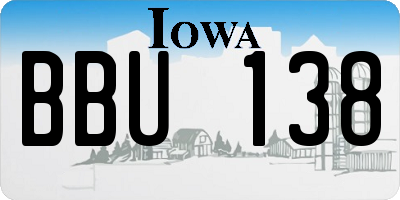 IA license plate BBU138