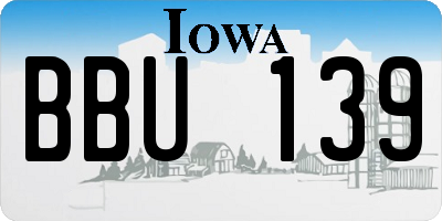 IA license plate BBU139