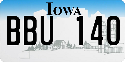 IA license plate BBU140