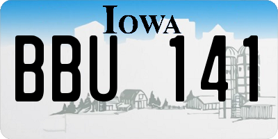IA license plate BBU141