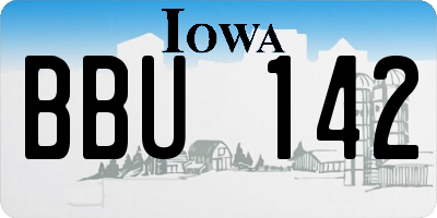IA license plate BBU142