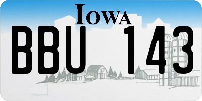 IA license plate BBU143