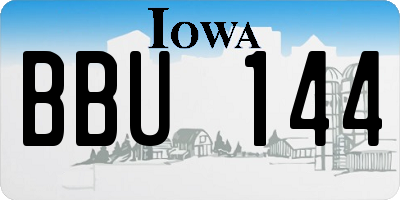 IA license plate BBU144