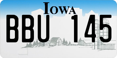 IA license plate BBU145