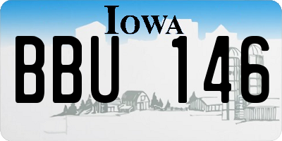 IA license plate BBU146