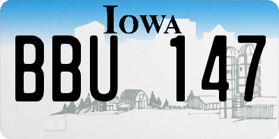 IA license plate BBU147