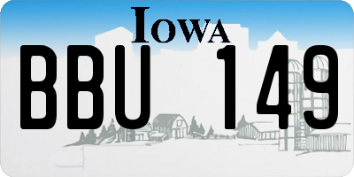 IA license plate BBU149