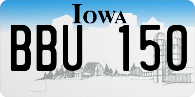 IA license plate BBU150