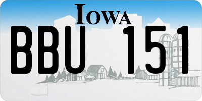 IA license plate BBU151