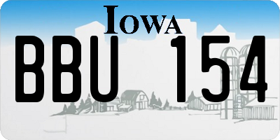 IA license plate BBU154