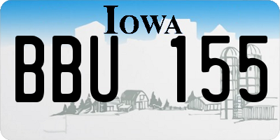 IA license plate BBU155