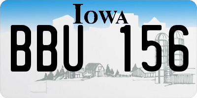 IA license plate BBU156