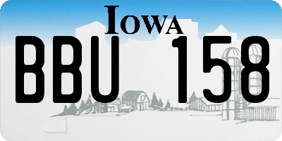 IA license plate BBU158