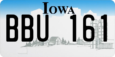 IA license plate BBU161