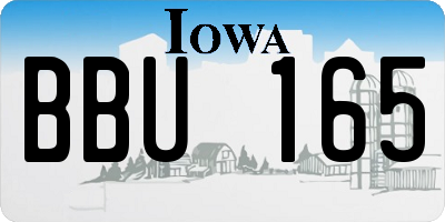 IA license plate BBU165