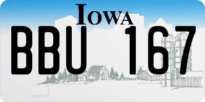 IA license plate BBU167