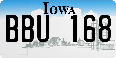 IA license plate BBU168