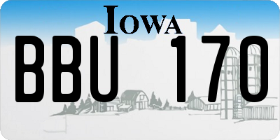 IA license plate BBU170